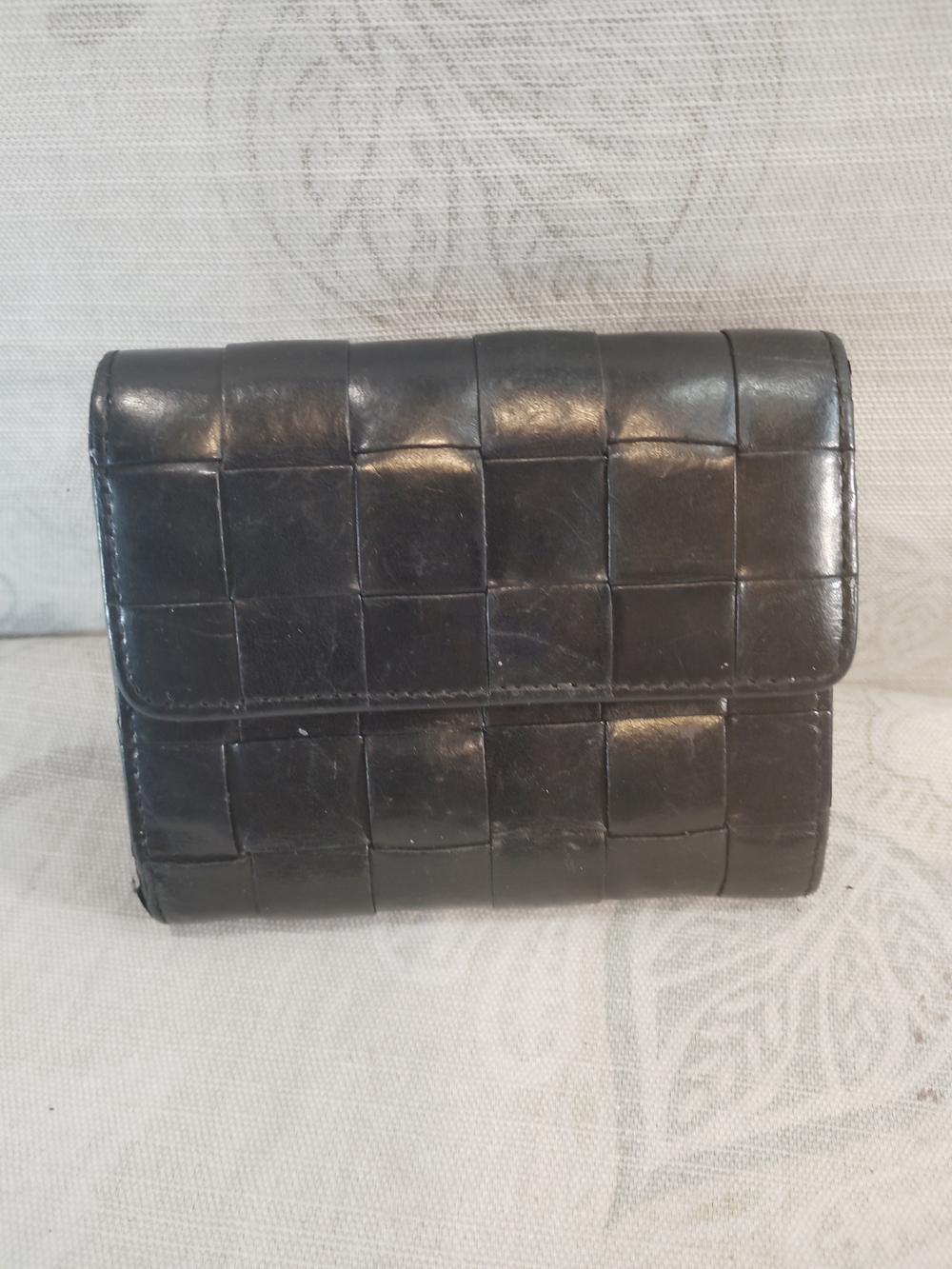 Lodis Black Woven Leather Wallet